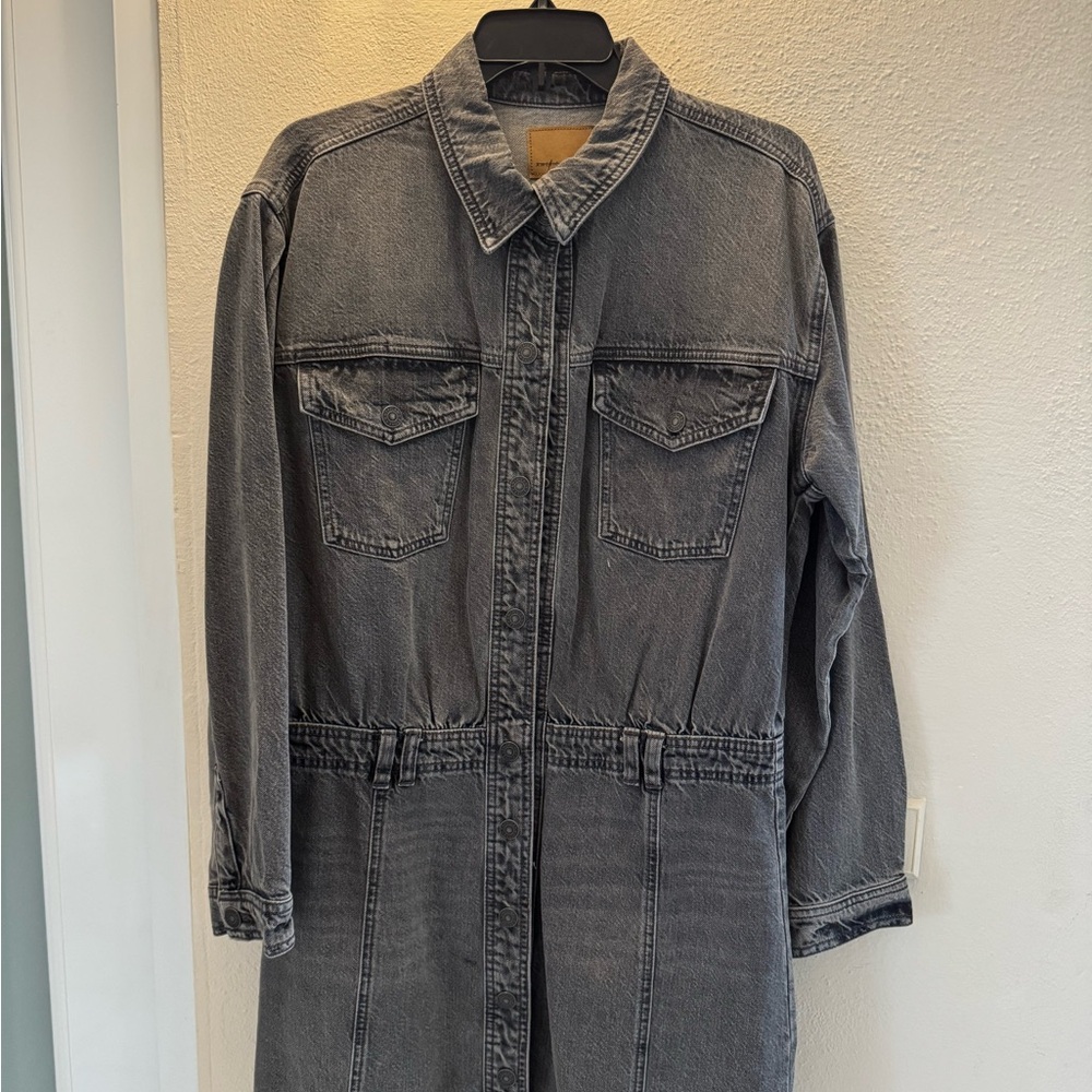 New never worn Gray Denim Long-Sleeve Dress